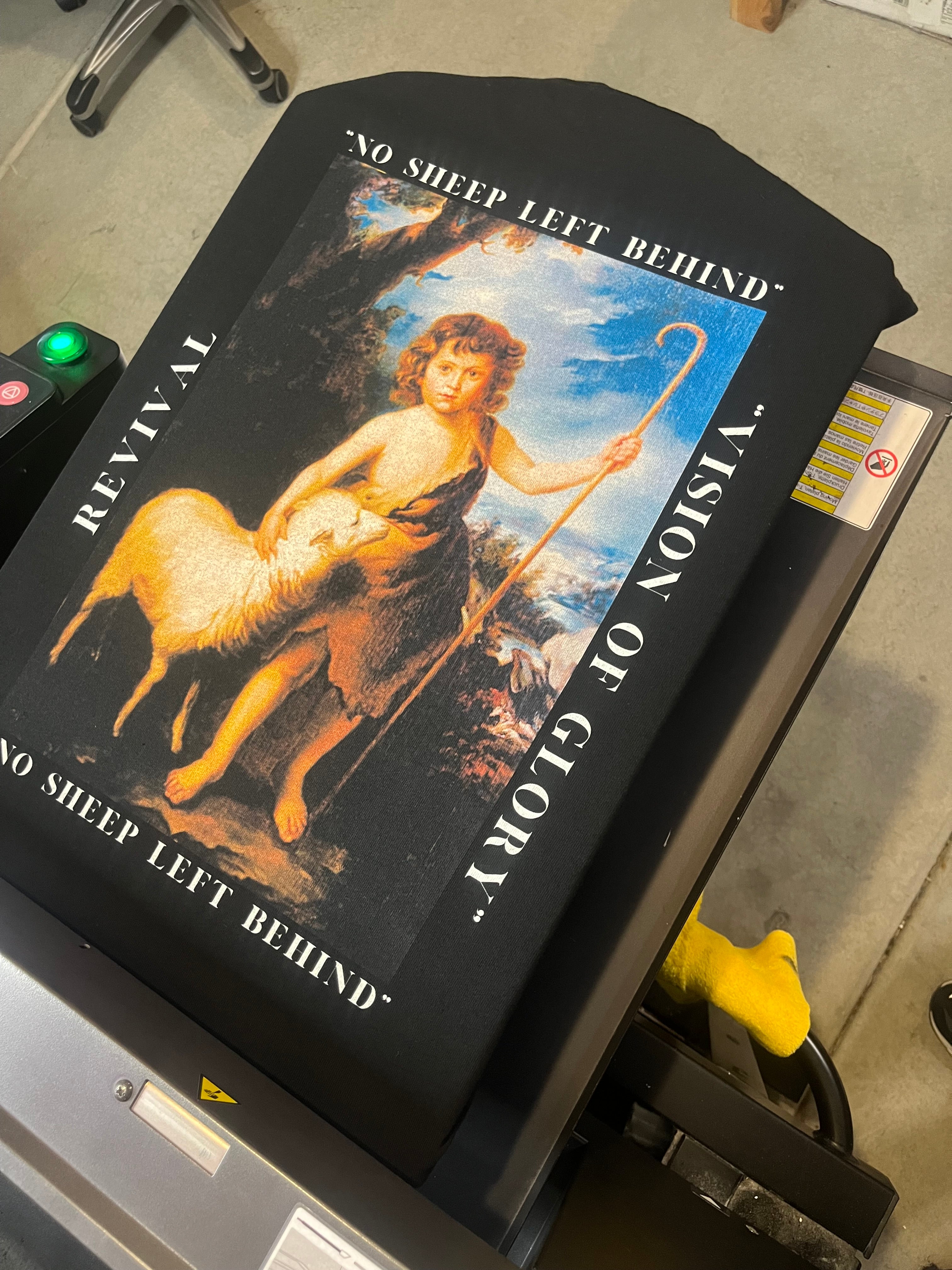 “NO SHEEP LEFT BEHIND” “SHEPHERD BOY” TEE